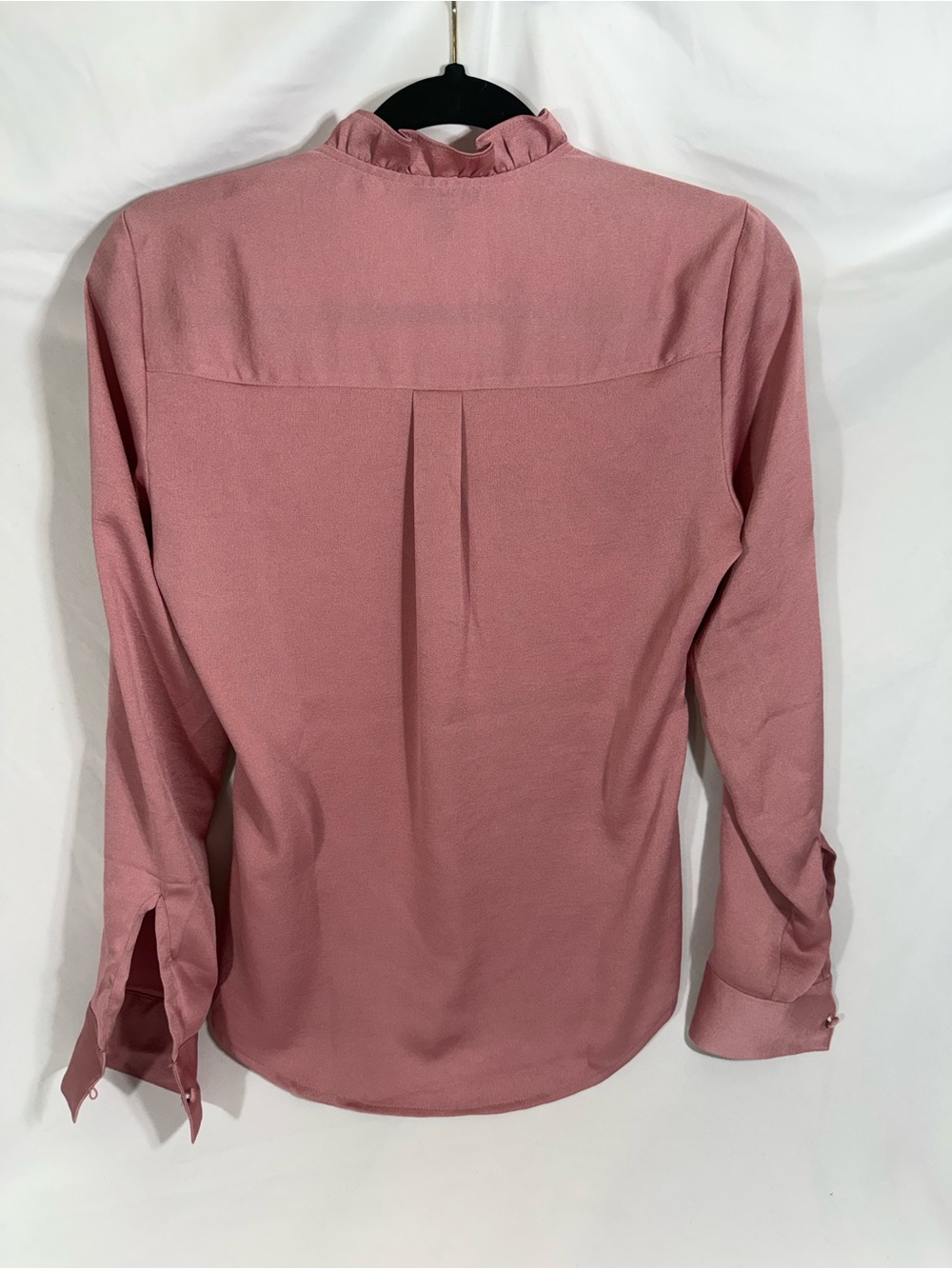 Express Mauve Button-Front Ruffle Blouse - Picture 4 of 4